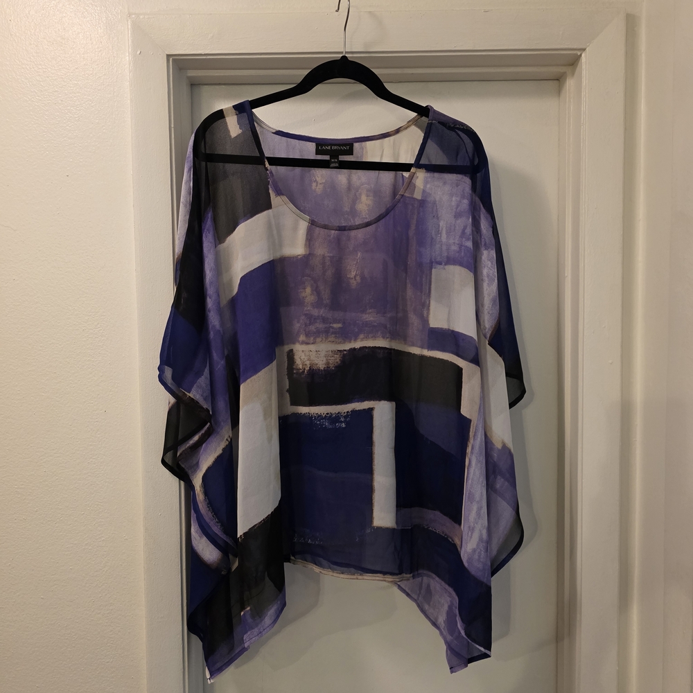 Lane Bryant Sheer Abstract Blouse #02